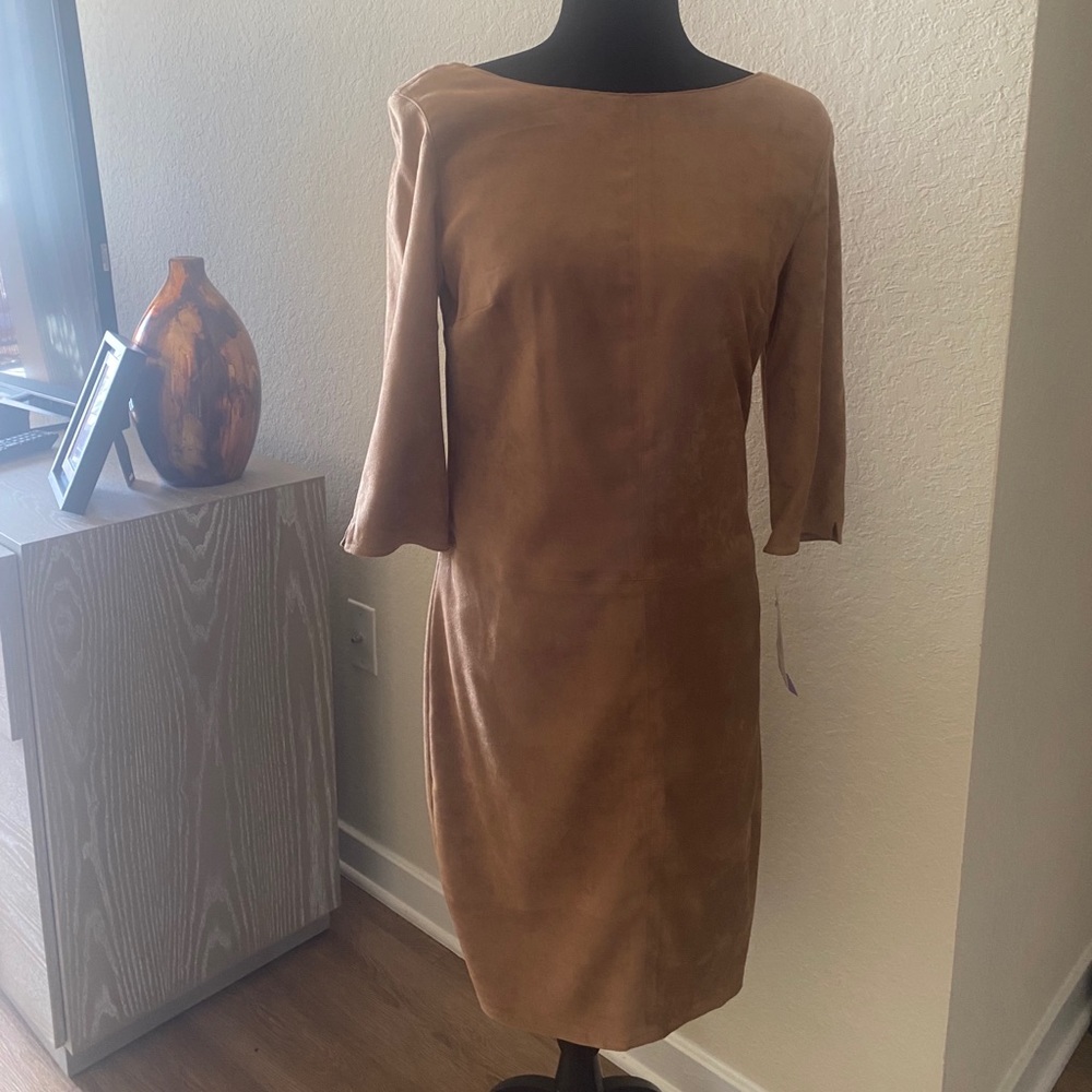 Tan David Warren Dress